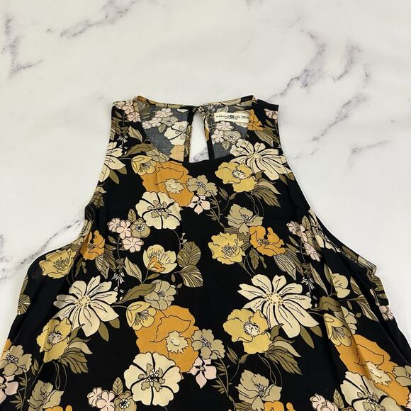 Natural Life Womens Maxi Dress Size Xs S Black Yellow Floral Pockets Boho Shift - Picture 2 of 11